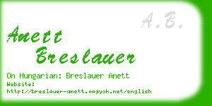 anett breslauer business card